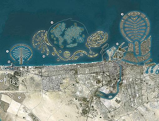 the world dubai islands. The World is built primarily